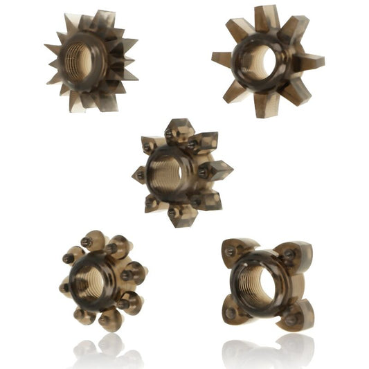 SET DI 5 ANELLI PER TESTICOLI E PENE IN SILICONE - CHARME VIBE