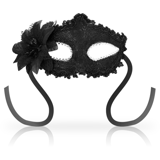 MASCHERE ANTIZAZ STILE VENEZIANO FIORE LATERALE - NERA - CHARME VIBE