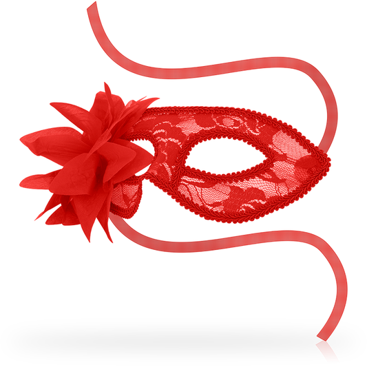 MASCHERE MASCHERE CON PIZZO E FIORE ROSSO - CHARME VIBE