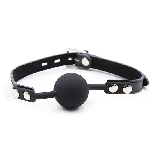 BALL GAG IN SILICONE CON CINTURA IN PELLE (LUCCHETTO INCLUSO) -CHARME VIBE