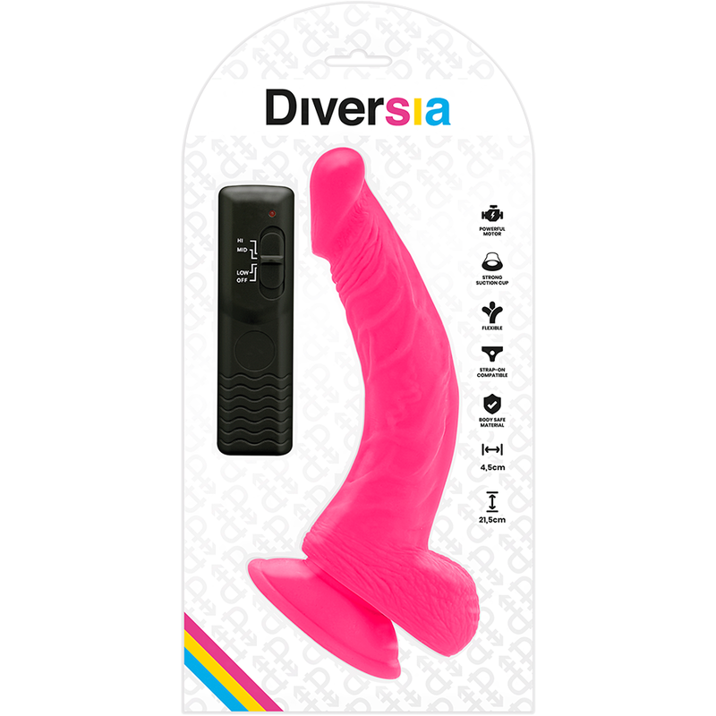 DILDO VIBRANTE FLESSIBILE ROSA 21.5 CM O 4.5 CM - CHARME VIBE