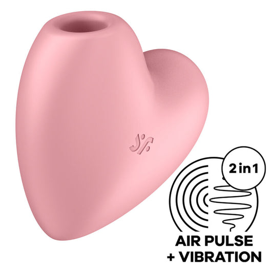 STIMOLATORE E VIBRATORE CUTIE HEART AIR PULSE ROSA - CHARME VIBE