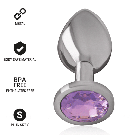 PLUG ANALE IN METALLO ALLUMINIO CON CRISTALLO VIOLA MISURA S - CHARME VIBE