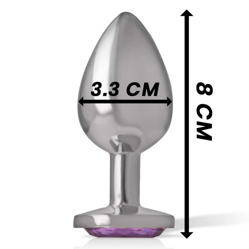 PLUG ANALE IN METALLO ALLUMINIO CON CRISTALLO VIOLA TAGLIA M - CHARME VIBE