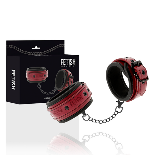 FETISH SUBMISSIVE DARK ROOM - MANETTE ALLA CAVIGLIA VEGAN IN PELLE CON FODERA IN NEOPRENE - CHARME VIBE