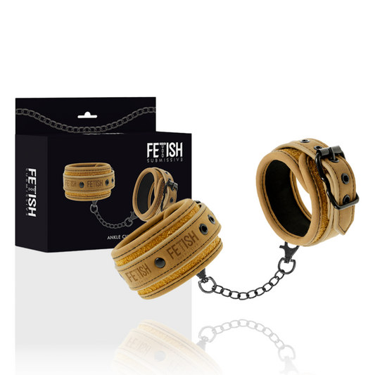 FETISH SUBMISSIVE ORIGEN - POLSINI ALLA CAVIGLIA IN PELLE VEGANA CON FODERA IN NEOPRENE - CHARME VIBE