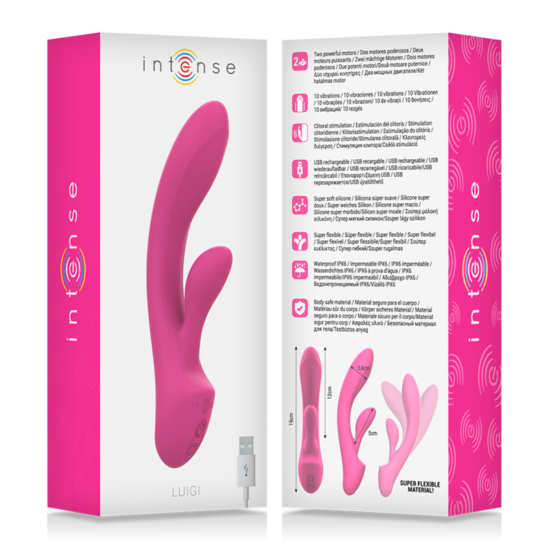 VIBRATORE LUIGI RABBIT SILICONE LIQUIDO ROSA - CHARME VIBE