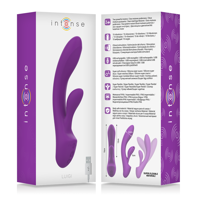 VIBRATORE LUIGI RABBIT SILICONE LIQUIDO VIOLA - CHARME VIBE