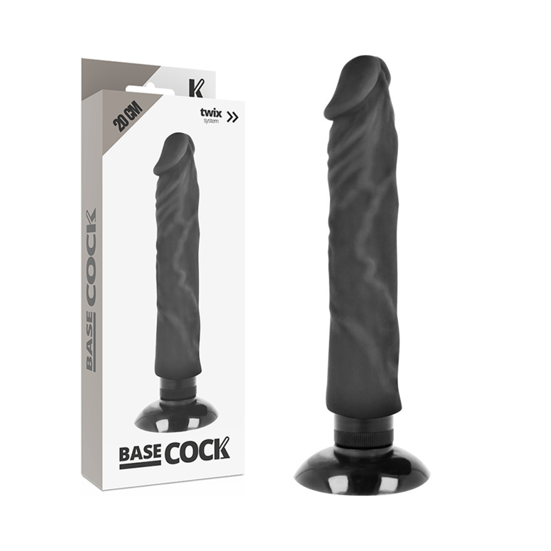 VIBRATORE REALISTICO 2-1 NERO 20 CM O 4 CM - CHARME VIBE