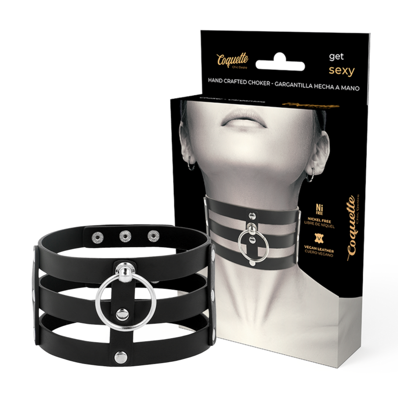 GIROCOLLO IN PELLE VEGANO STILE FETISH - CHARME VIBE