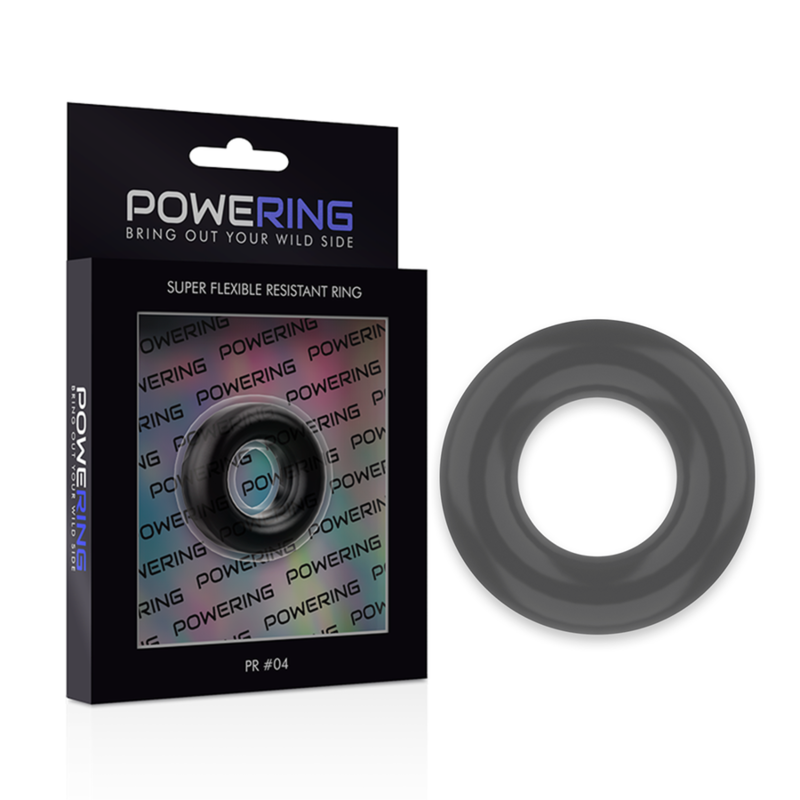 ANELLO PER PENE SUPER FLESSIBILE E RESISTENTE 3,8 CM PR04 NERO - CHARME VIBE