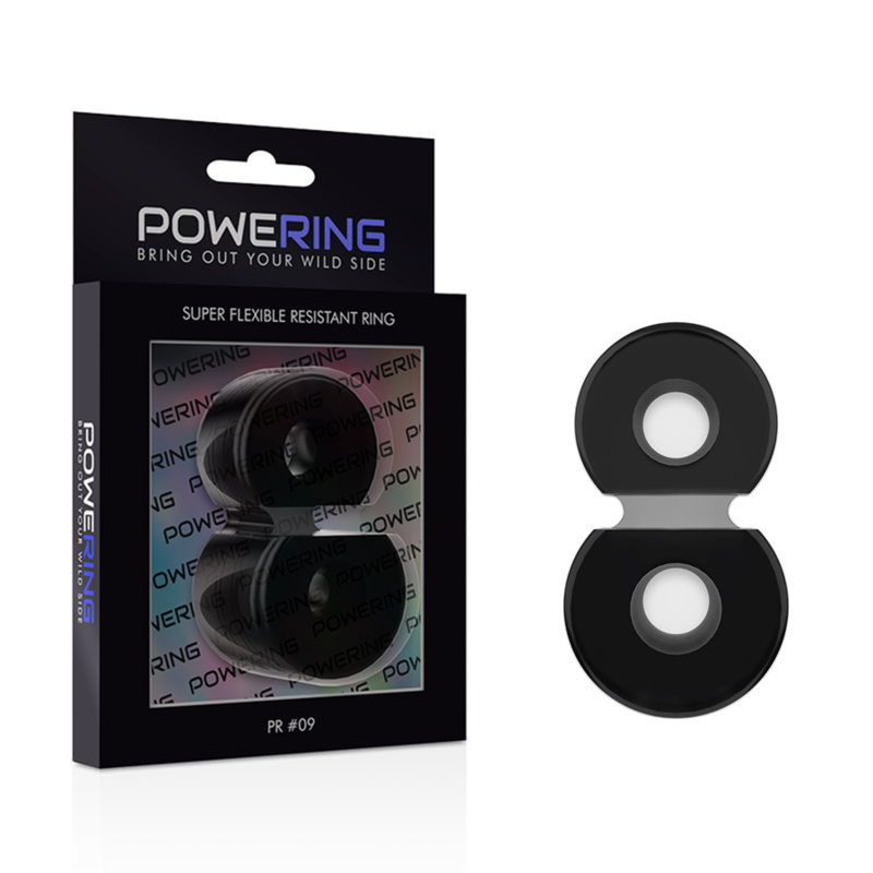ANELLO PER DOPPIO PENE SUPER FLESSIBILE E RESISTENTE PR09 NERO - CHARME VIBE