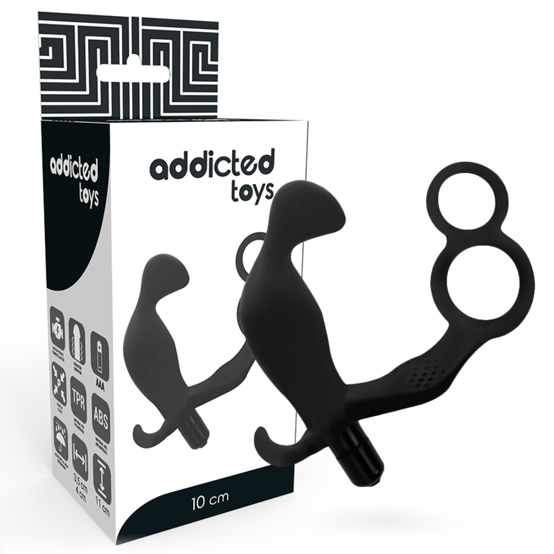 PLUG ANALE CON DOPPIO ANELLO PER PENE E TESTICOLI NERI - CHARME VIBE