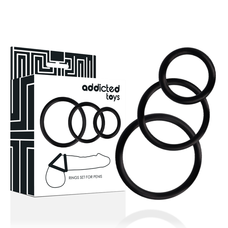 SET DI ANELLI PER PENE NERO - CHARME VIBE