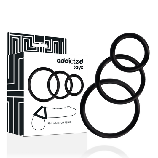 SET DI ANELLI PER PENE NERO - CHARME VIBE