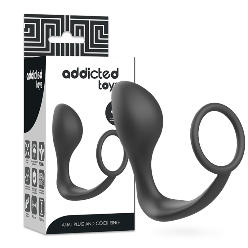 PLUG ANALE CON ANELLO IN SILICONE NERO - CHARME VIBE