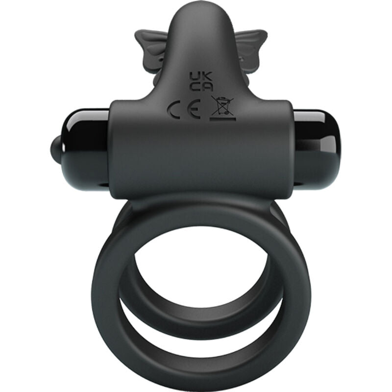 DOPPIO ANELLO VIBRANTE CON STIMOLATORE NERO - CHARME VIBE