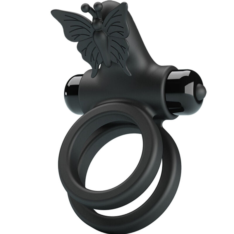 DOPPIO ANELLO VIBRANTE CON STIMOLATORE NERO - CHARME VIBE