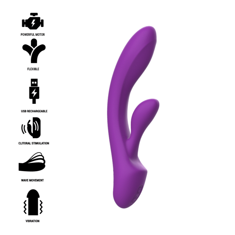 VIBRATORE LUIGI RABBIT SILICONE LIQUIDO VIOLA - CHARME VIBE