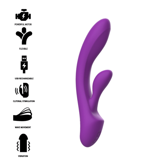 VIBRATORE LUIGI RABBIT SILICONE LIQUIDO VIOLA - CHARME VIBE