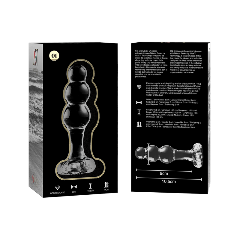 MODELLO 1 TAPPO VETRO BOROSILICATO TRASPARENTE 10.5 CM O 3 CM - CHARME VIBE