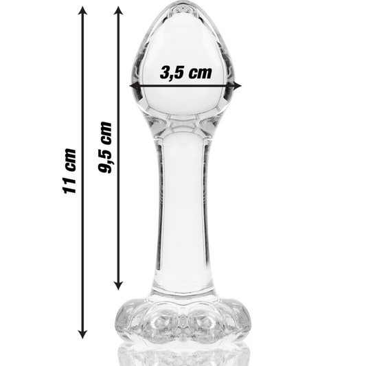 MODELLO 2 PLUG ANALE VETRO BOROSILICATO TRASPARENTE 11 CM O 3.5 CM - CHARME VIBE