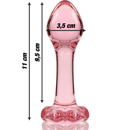 MODELLO 2 PLUG ANALE VETRO BOROSILICATO ROSA 11 CM O 3.5 CM - CHARME VIBE