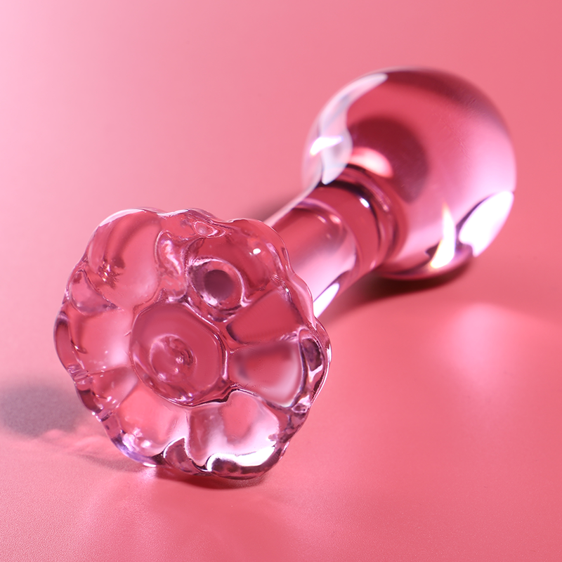 MODELLO 2 PLUG ANALE VETRO BOROSILICATO ROSA 11 CM O 3.5 CM - CHARME VIBE