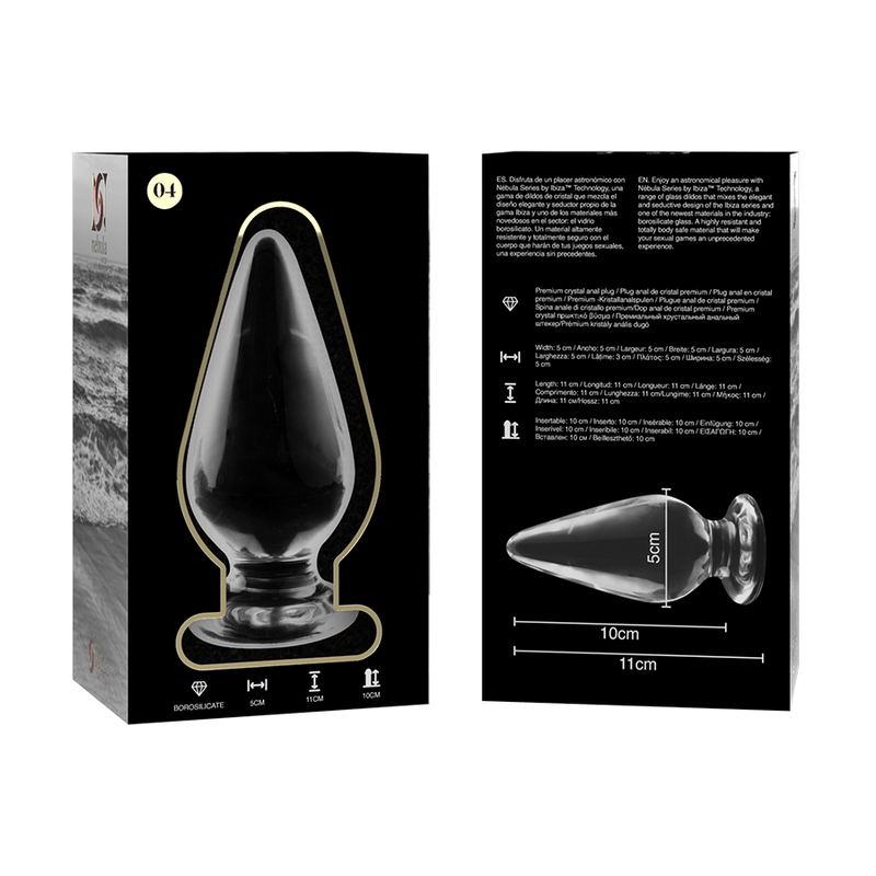 MODELLO 4 PLUG ANALE VETRO BOROSILICATO TRASPARENTE 11 CM O 5 CM - CHARME VIBE