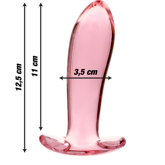 MODELLO 5 PLUG ANALE VETRO BOROSILICATO ROSA 12.5 CM O 3.5 CM - CHARME VIBE