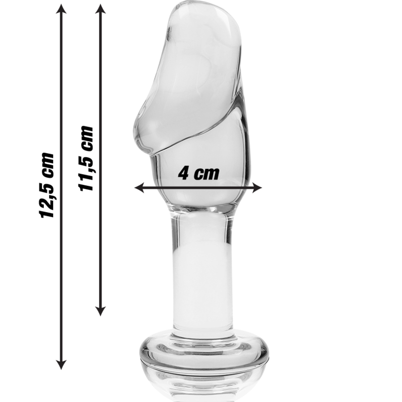MODELLO 6 PLUG ANALE VETRO BOROSILICATO TRASPARENTE 12.5 CM O 4 CM - CHARME VIBE