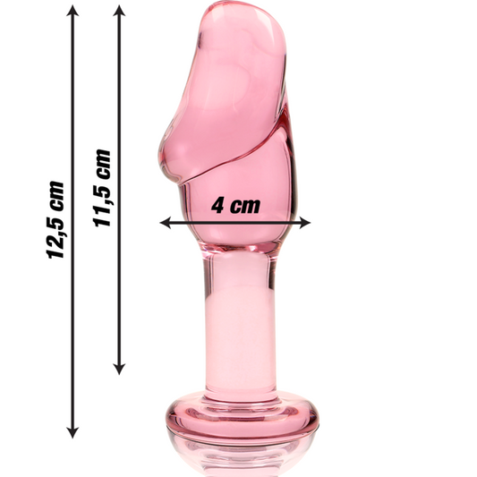 MODELLO 6 PLUG ANALE VETRO BOROSILICATO ROSA 12.5 CM O 4 CM - CHARME VIBE