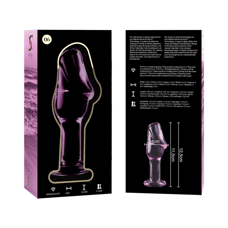 MODELLO 6 PLUG ANALE VETRO BOROSILICATO ROSA 12.5 CM O 4 CM - CHARME VIBE