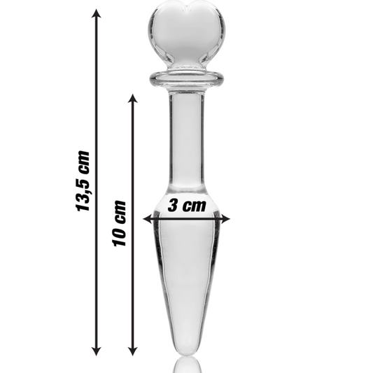MODELLO 7 PLUG ANALE VETRO BOROSILICATO TRASPARENTE 13.5 CM O 3 CM - CHARME VIBE