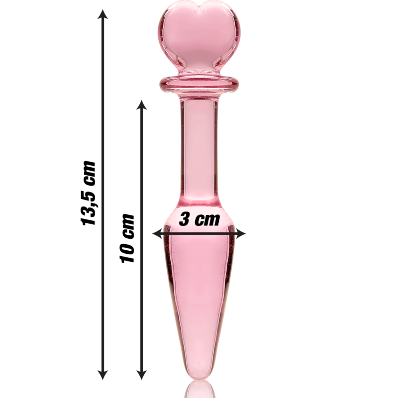 MODELLO 7 PLUG ANALE VETRO BOROSILICATO ROSA 13.5 CM O 3 CM - CHARME VIBE