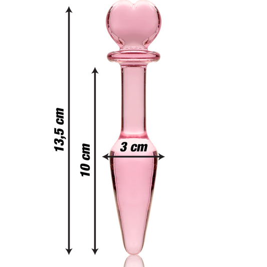 MODELLO 7 PLUG ANALE VETRO BOROSILICATO ROSA 13.5 CM O 3 CM - CHARME VIBE