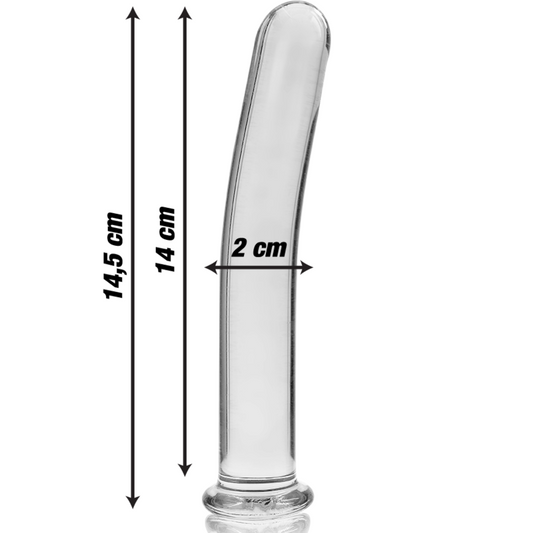 MODELLO 8 DILDO IN VETRO BOROSILICATO TRASPARENTE 14.5 CM O 2 CM - CHARME VIBE