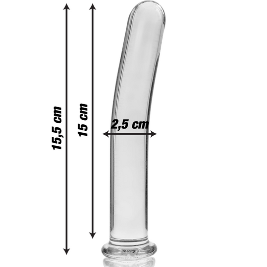 MODELLO 9 DILDO IN VETRO BOROSILICATO TRASPARENTE 15.5 CM O 2.5 CM  - CHARME VIBE