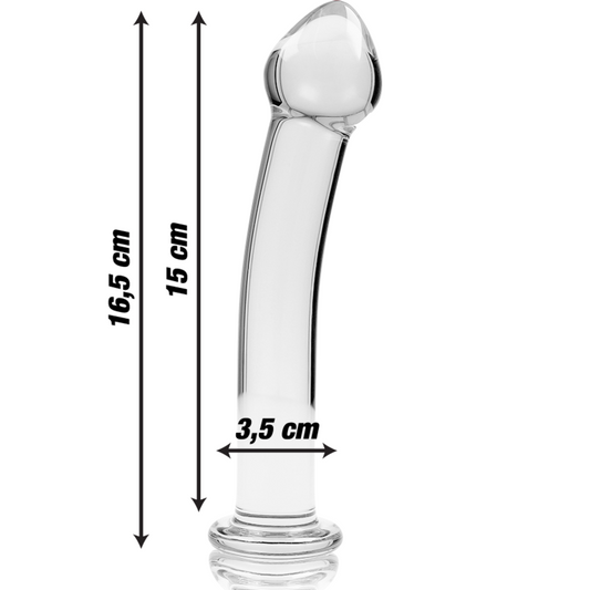 MODELLO 11 DILDO IN VETRO BOROSILICATO TRASPARENTE 16 CM O 3 CM - CHARME VIBE
