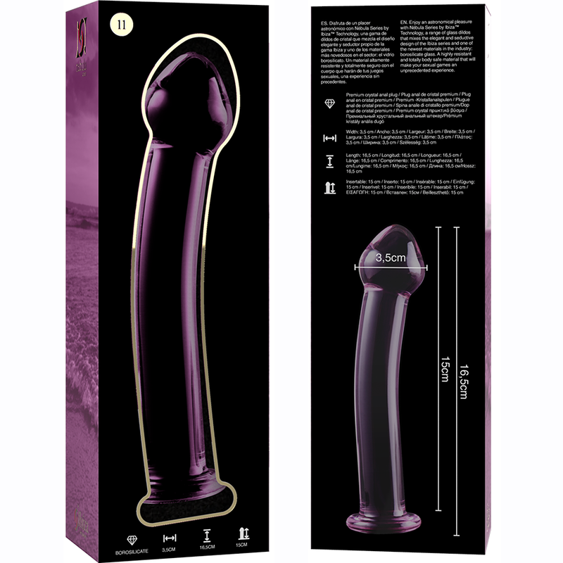 MODELLO 11 DILDO IN VETRO BOROSILICATO ROSA 16 CM O 3 CM - CHARME VIBE
