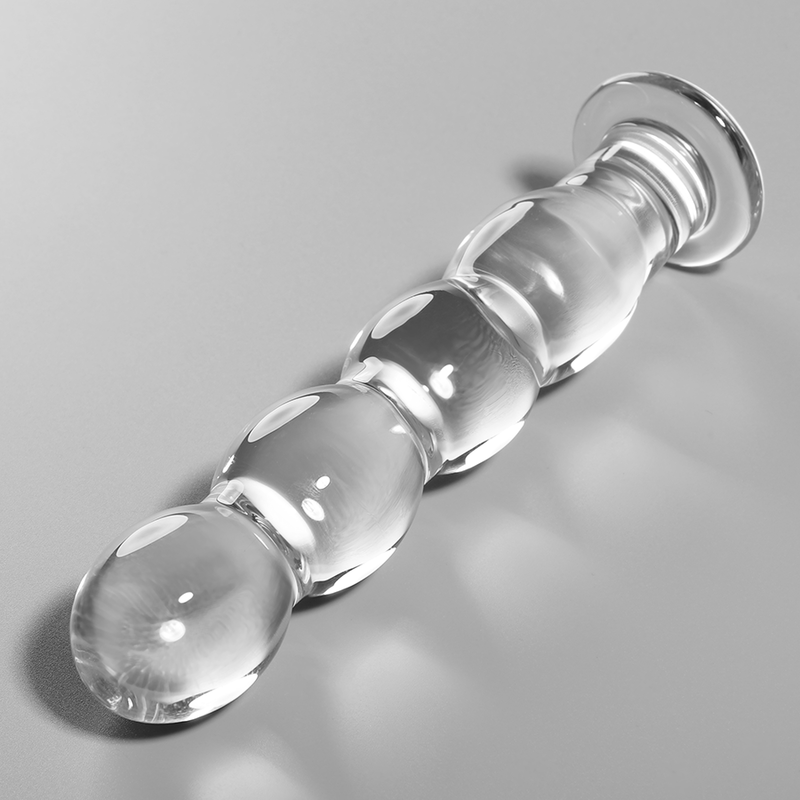 MODELLO 10 DILDO IN VETRO BOROSILICATO TRASPARENTE 16.5 CM O 3.5 CM - CHARME VIBE