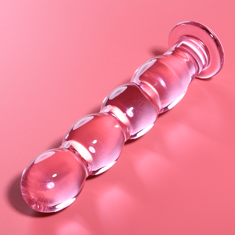 MODELLO 10 DILDO IN VETRO BOROSILICATO ROSA 16.5 CM O 3.5 CM - CHARME VIBE