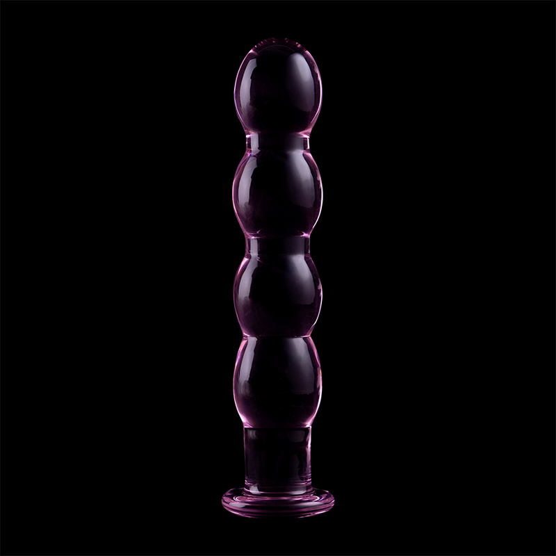 MODELLO 10 DILDO IN VETRO BOROSILICATO ROSA 16.5 CM O 3.5 CM - CHARME VIBE