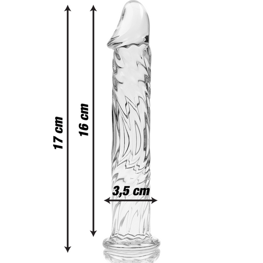 MODELLO 12 DILDO IN VETRO BOROSILICATO TRASPARENTE 17 CM O 3.5 CM - CHARME VIBE
