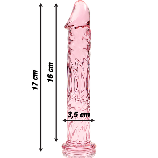 MODELLO 12 DILDO IN VETRO BOROSILICATO ROSA 17 CM O 3.5 CM - CHARME VIBE