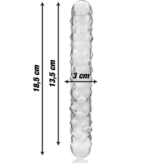 MODELLO 15 DILDO IN VETRO BOROSILICATO TRASPARENTE 18.5 CM O 3 CM - CHARME VIBE