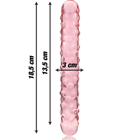 MODELLO 15 DILDO IN VETRO BOROSILICATO ROSA 18.5 CM O 3 CM - CHARME VIBE