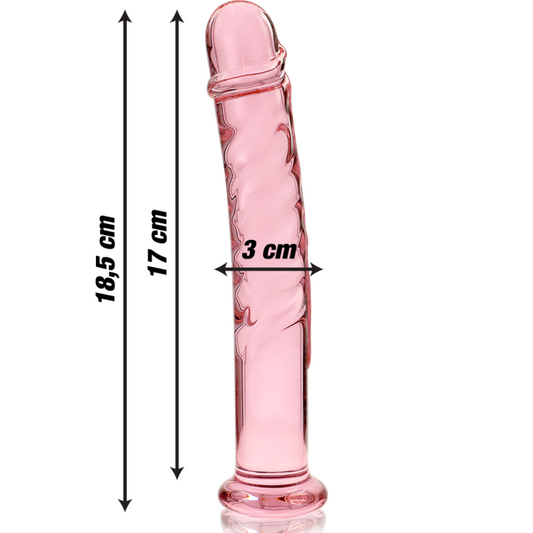 MODELLO 16 DILDO IN VETRO BOROSILICATO ROSA 18.5 CM O 3 CM - CHARME VIBE