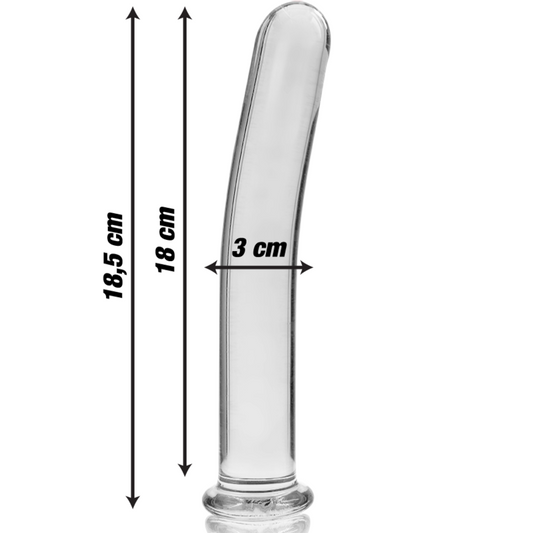 MODELLO 17 DILDO IN VETRO BOROSILICATO TRASPARENTE 18.5 CM O 3 CM - CHARME VIBE