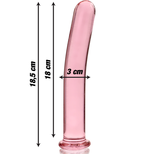 MODELLO 17 DILDO IN VETRO BOROSILICATO ROSA 18.5 CM O 3 CM - CHARME VIBE